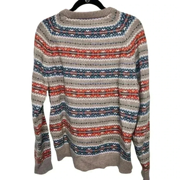 J. Crew Fair Isle 100% Lambswool Crewneck Fisherman Aesthetic Men's, size L - Picture 4 of 5